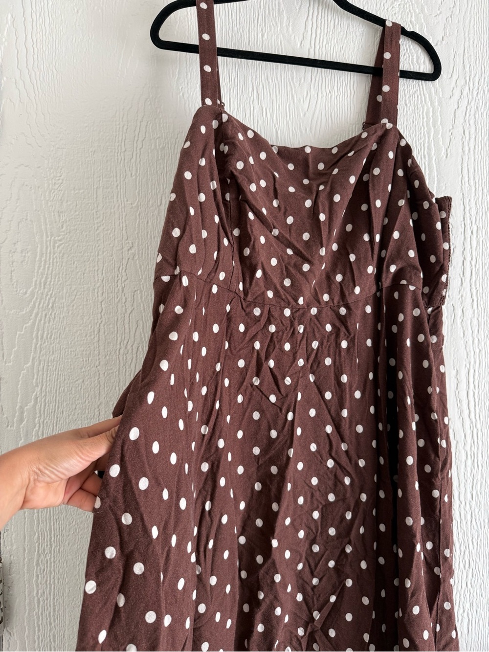 City Chic Brown Polka Dots Midi Ruffle Women's Dress. Size XXL - Picture 4 of 7
